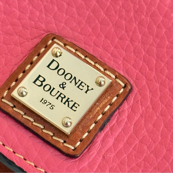 Vintage Dooney And Bourke Pink Pebbled Leather Wallet Cards Brown Small - Picture 8 of 13